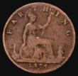 London Coins : A175 : Lot 2434 : Farthing 1874H G's over sideways G's Freeman 527 dies 4+C, VG the overstrikes very clear, ...