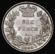 London Coins : A175 : Lot 2833 : Sixpence 1844 Small 44, the 44 has upper serifs only, ESC 1690, GEF/AU and lustrous