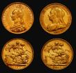 London Coins : A175 : Lot 519 : Sovereigns (4) 'The Gold Sovereigns of Queen Victoria' comprising 1871 Shield Reverse, Mar...