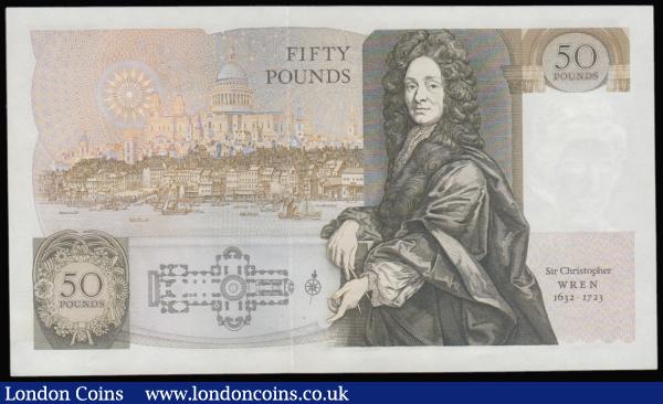 Fifty pounds Somerset B352 issued 1981 series B10 323259, Christopher Wren on reverse, Pick381a, about UNC-UNC : English Banknotes : Auction 175 : Lot 77
