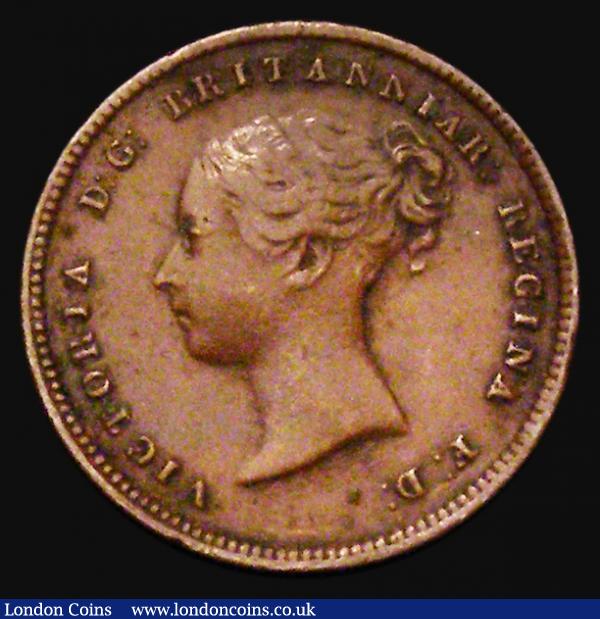 Half Farthing 1853 Peck 1599 GVF with some light surface dirt in the legends, Rare : English Coins : Auction 176 : Lot 1348