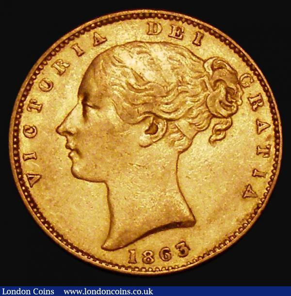 Sovereign 1863 No Die Number, Marsh 46, S.3852D NVF  : English Coins : Auction 176 : Lot 1849
