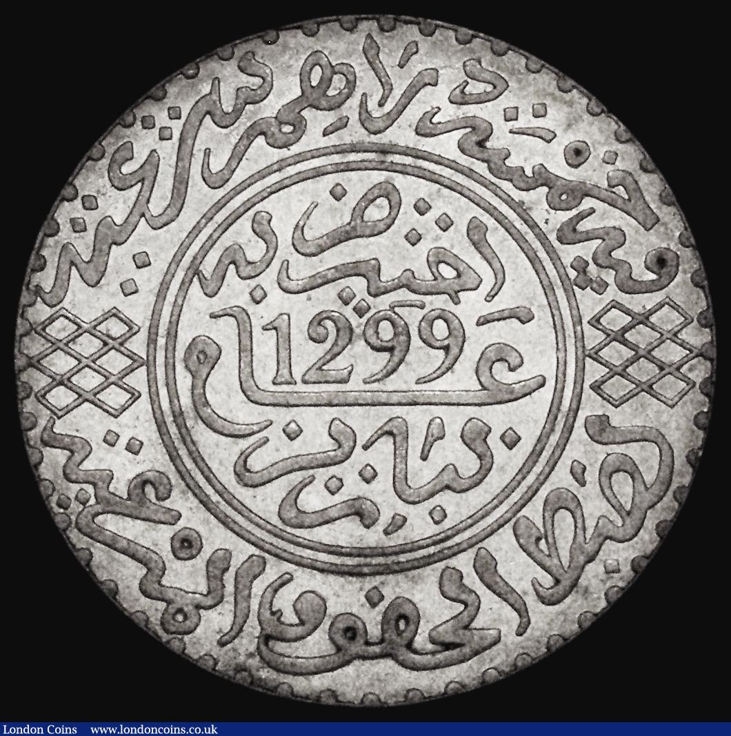 London Coins : A176 : Lot 1001 : Morocco Five Dirhams AH1299 (1882) Paris Mint Y#7 A/UNC and lustrous