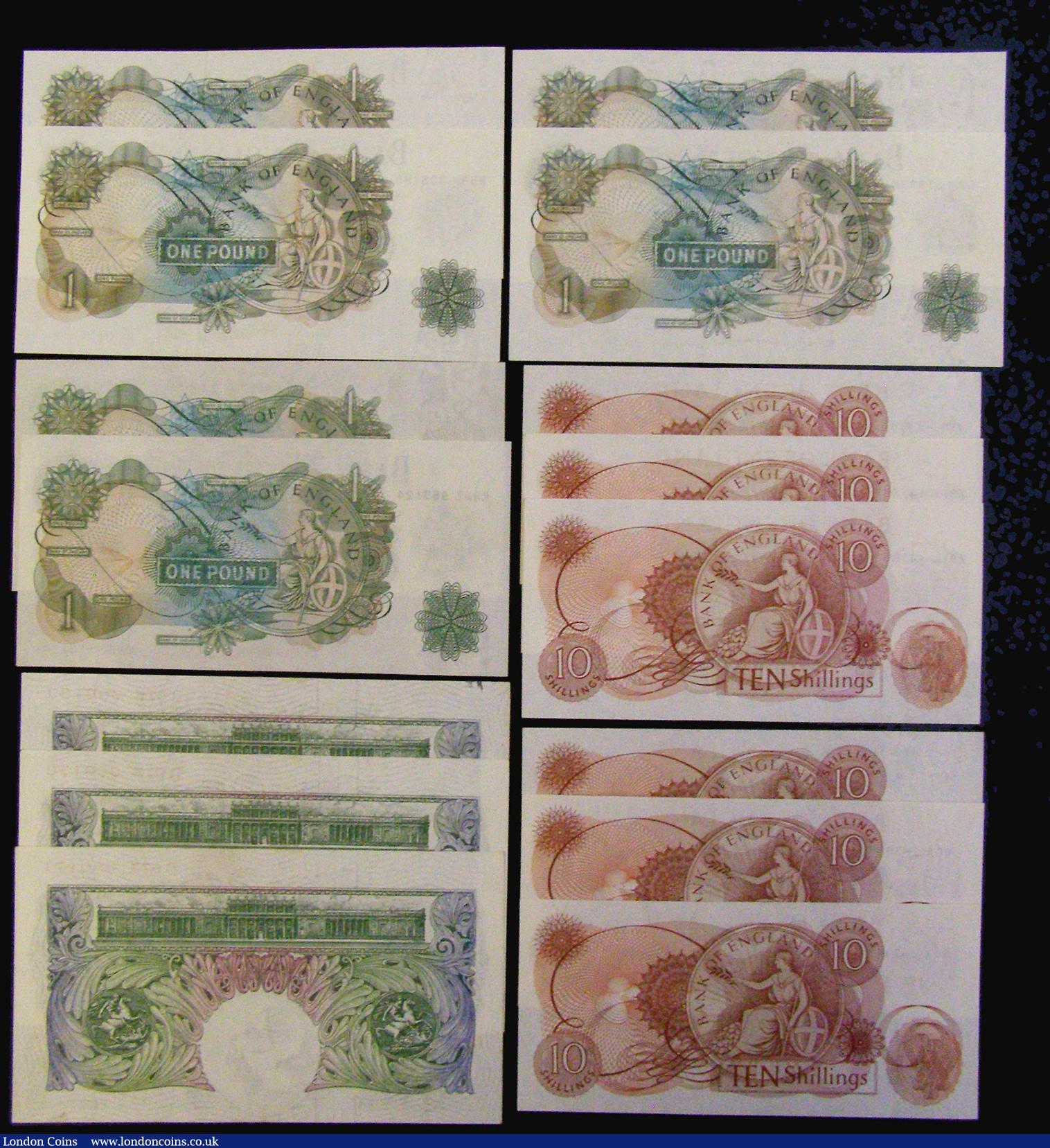 London Coins : A176 : Lot 107 : One Pound O'Brien 1955 B273 (3) consecutive numbers D07K 0000169, 170 and 171 Unc or near so al...