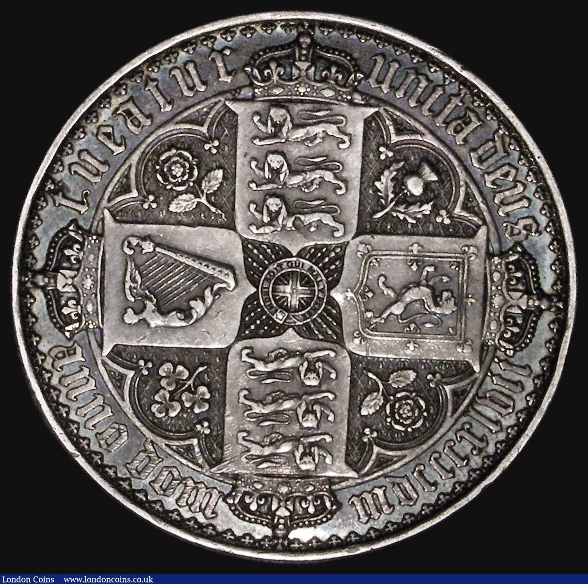 London Coins : A176 : Lot 1190 : Crown 1847 Gothic UNDECIMO ESC 288, Bull 2571 Near VF the obverse with some contact marks, a collect...