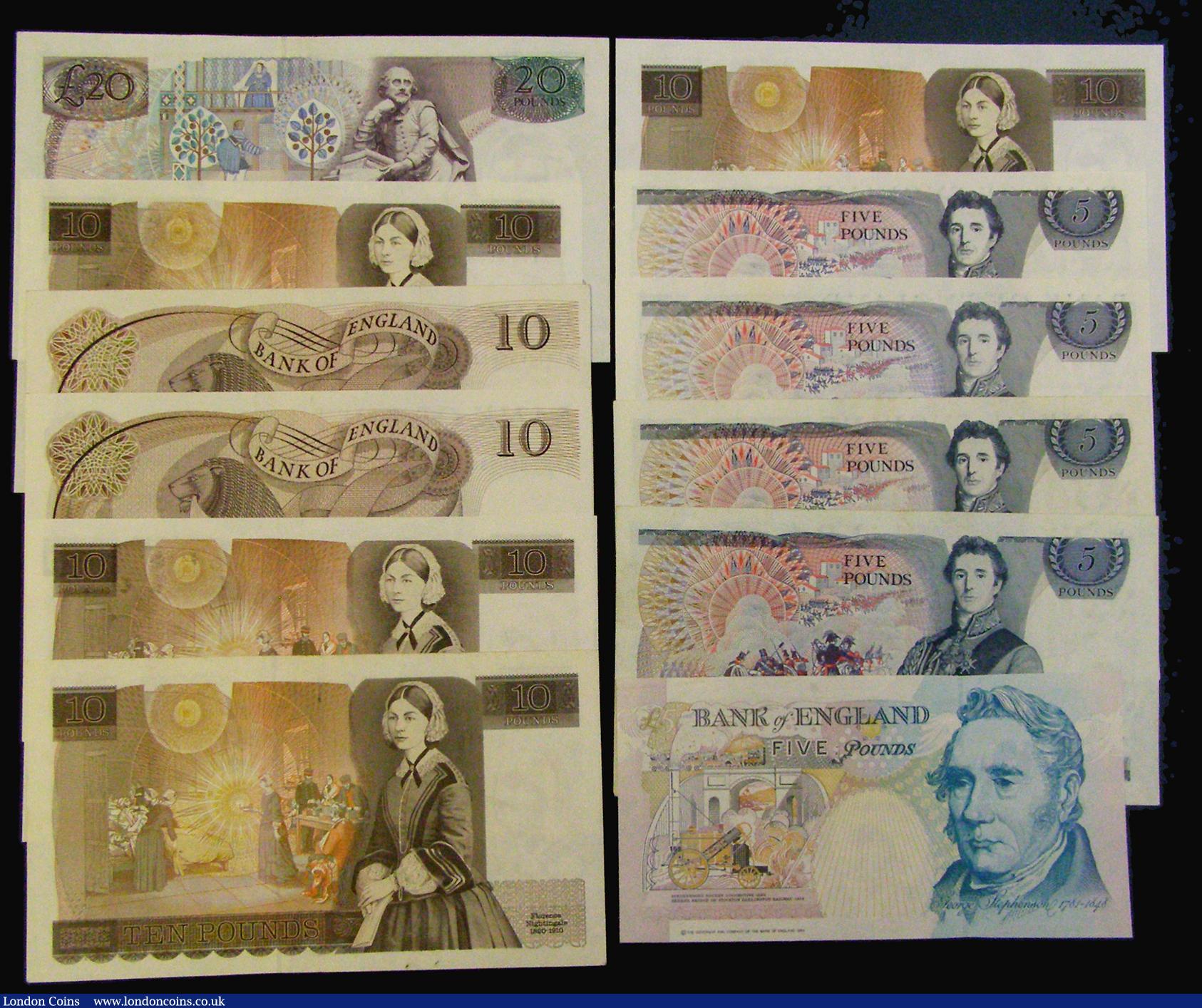London Coins : A176 : Lot 127 : Twenty Pounds Somerset 1981 B351 prefix 52A GVF. Ten Pounds Page B326 prefix B71 AU, B327 prefix M14...