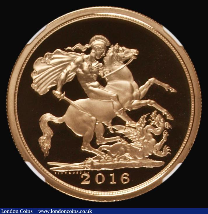 London Coins : A176 : Lot 1305 : Five Pounds Gold 2016 S.SE14 Gold Proof in an NGC holder 'One of the First 75 Struck' and ...