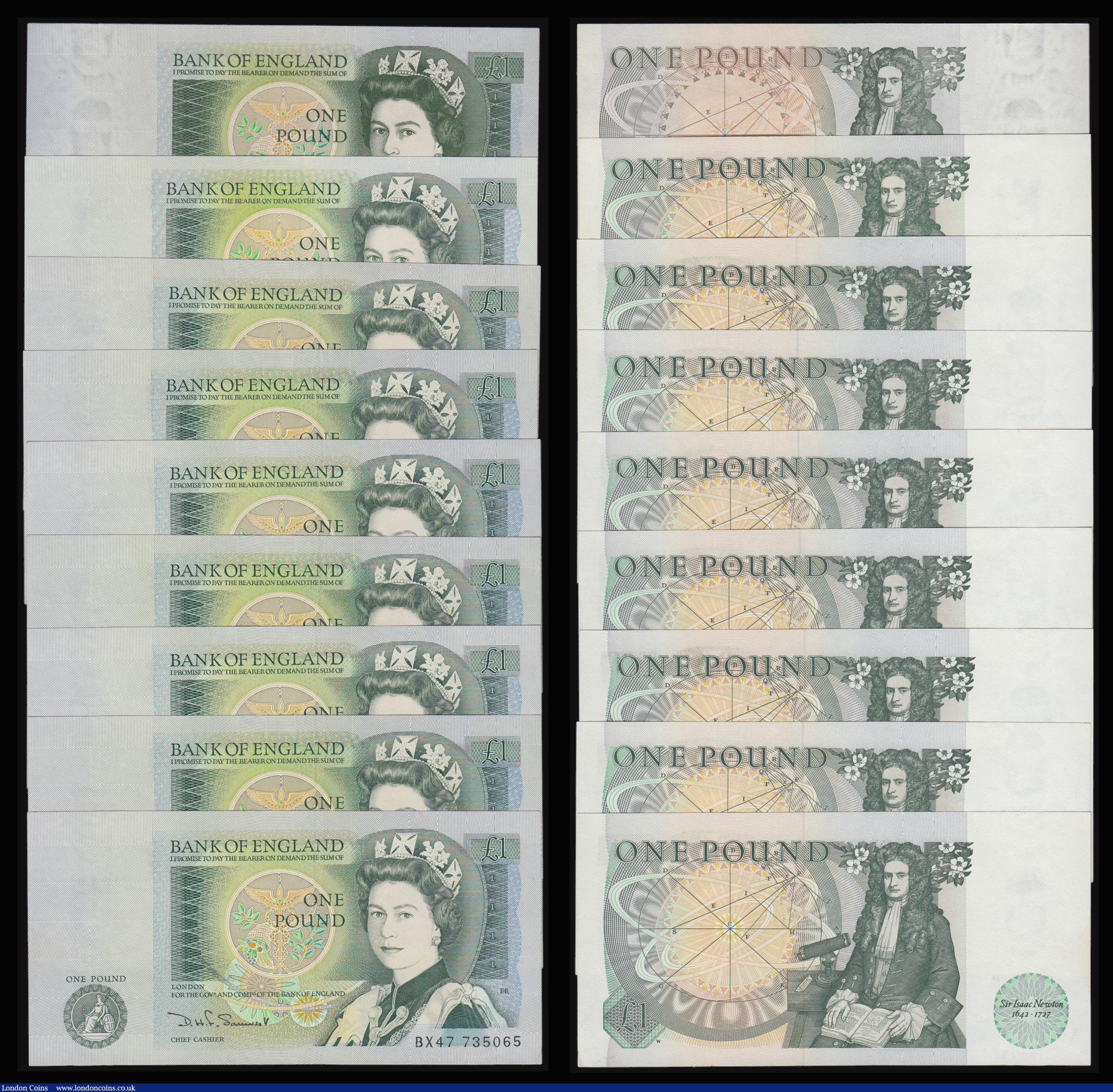 London Coins : A176 : Lot 136 : Consecutive number pairs, Fifty Pounds Salmon 2011 B410 AC47 401932 and 933, Twenty Pounds Bailey 20...