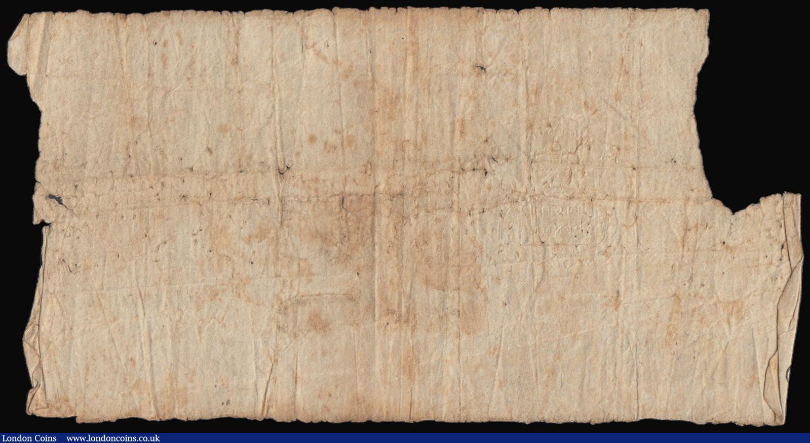 London Coins : A176 : Lot 141 : Aberystwyth & Tregaron Bank, Cardiganshire £2 dated 1814, No.6887 for Evans, Jones, Davies...