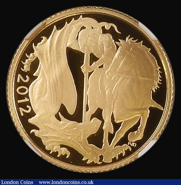 London Coins : A176 : Lot 1484 : Half Sovereign 2012 Queen Elizabeth II Diamond Jubilee - Modern St. George S.SB8 in an NGC holder an...