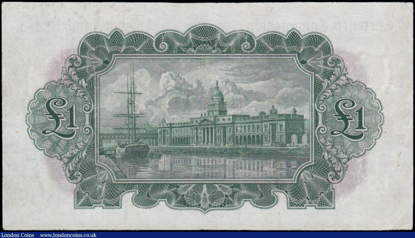 London Coins : A176 : Lot 191 : Ireland (Republic) Currency Commission Consolidated Banknote 1 Pound The Munster & Leinster Seco...