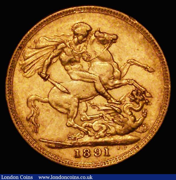 Sovereign 1891 Horse with long tail, S.3866C, DISH L15 Fine/NVF : English Coins : Auction 176 : Lot 2006