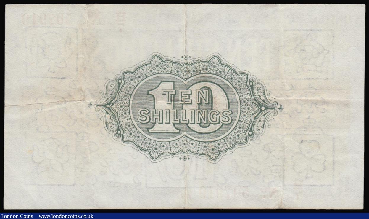 London Coins : A176 : Lot 46 : Ten Shillings Warren Fisher T25 issued 1919 series H/7 507919 (No. with dot) firm and original GVF w...