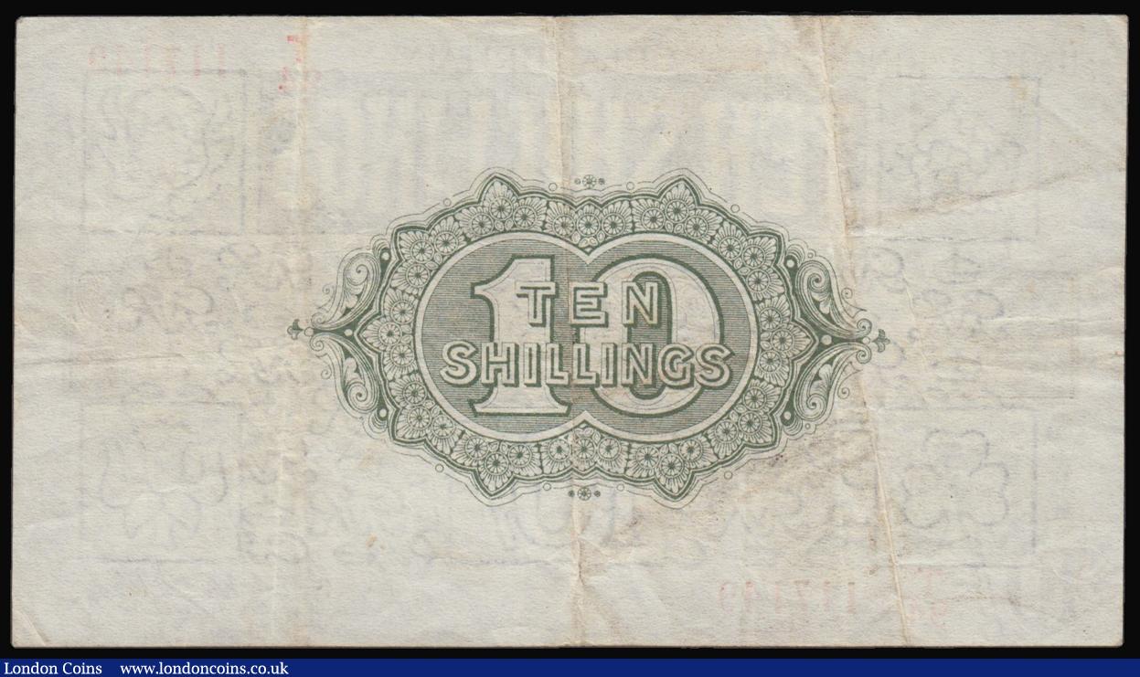 London Coins : A176 : Lot 65 : Ten Shillings Fisher T33 Third issue Northern Ireland in title Red Serial N...