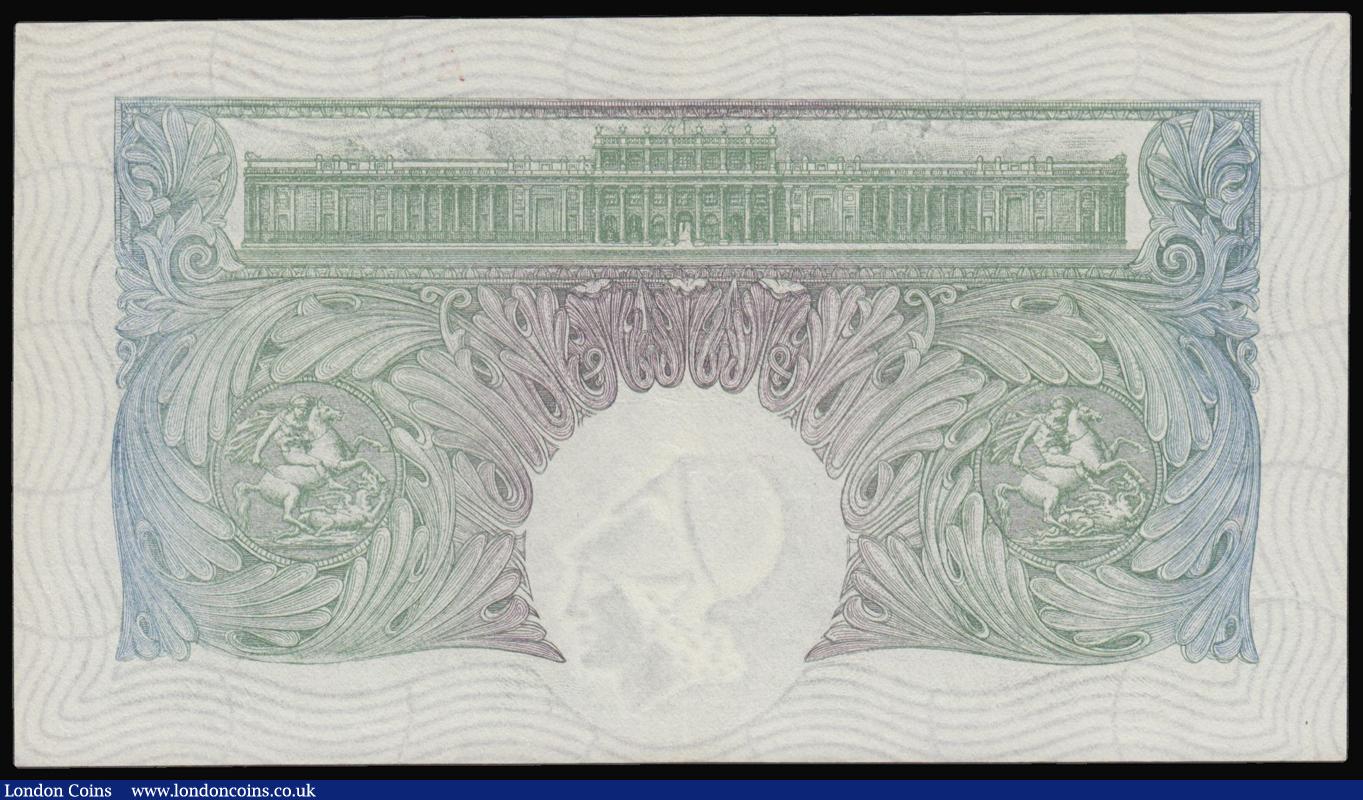 London Coins : A176 : Lot 74 : One Pound Green Mahon B212 issued 1928 FIRST series serial number A03 370509 AU