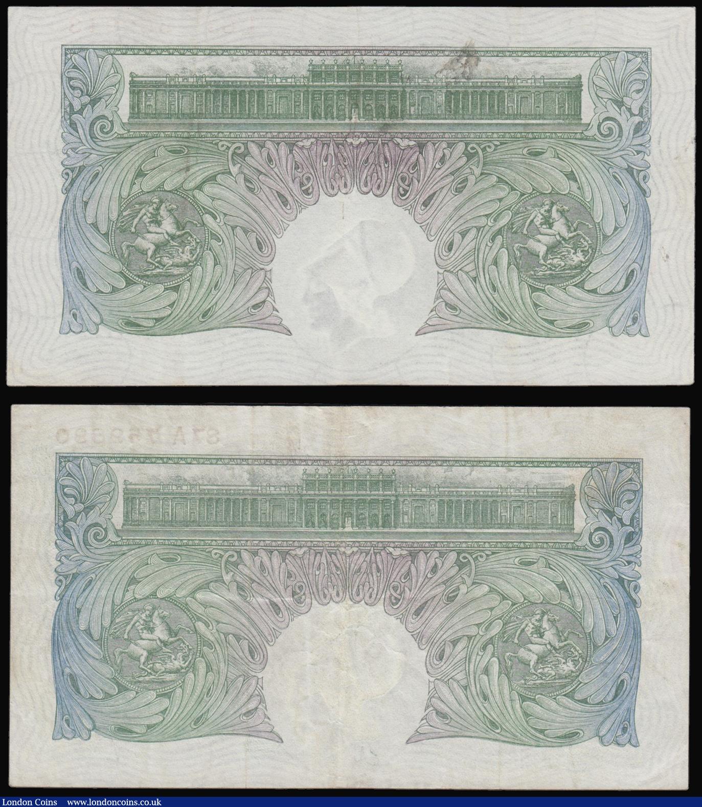 London Coins : A176 : Lot 79 : One Pounds Catterns (2) B225 L65 552913 AU and B226 87A 759890 VF