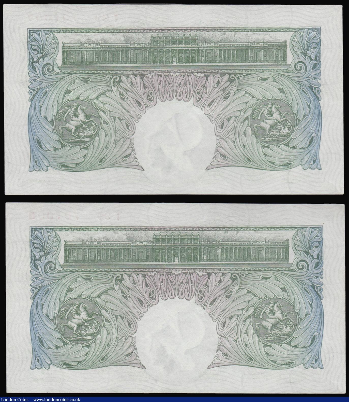 London Coins : A176 : Lot 80 : One Pounds Catterns 1930 B225 (2) consecutive numbers T99 701007 and 701008 Unc