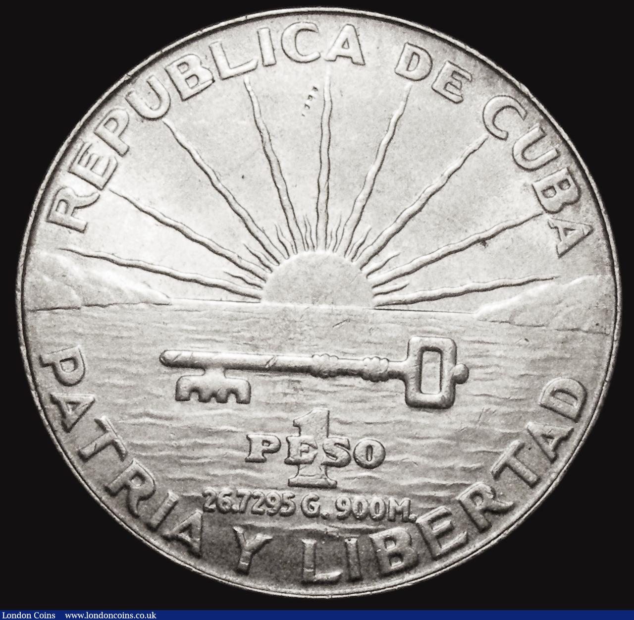 London Coins : A176 : Lot 883 : Cuba Peso 1953 KM#29 EF the reverse with some lustre