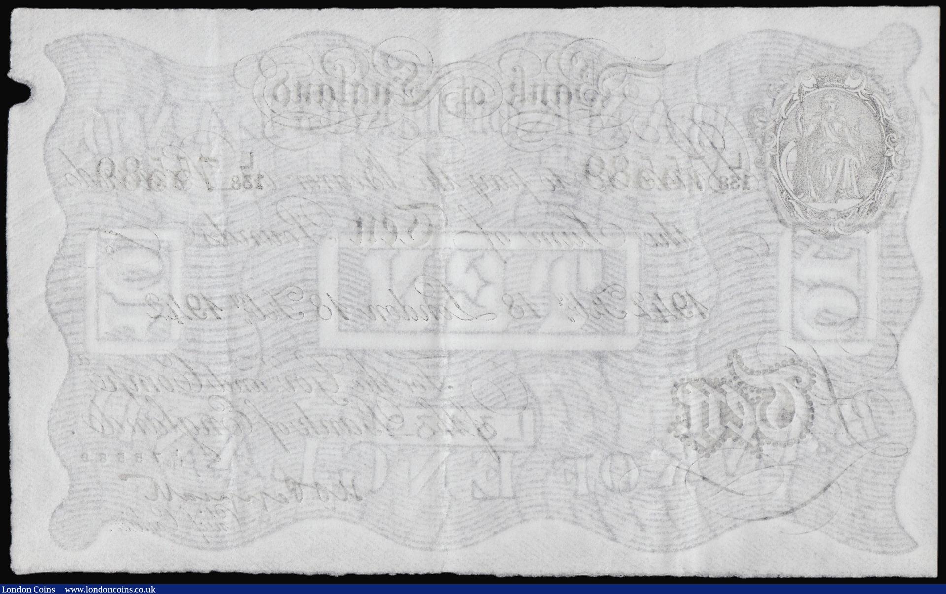 London Coins : A176 : Lot 90 : Ten Pounds Peppiatt white B242 London 18 Feb 1942 L /138  75589, Pick 336 pleasing EF