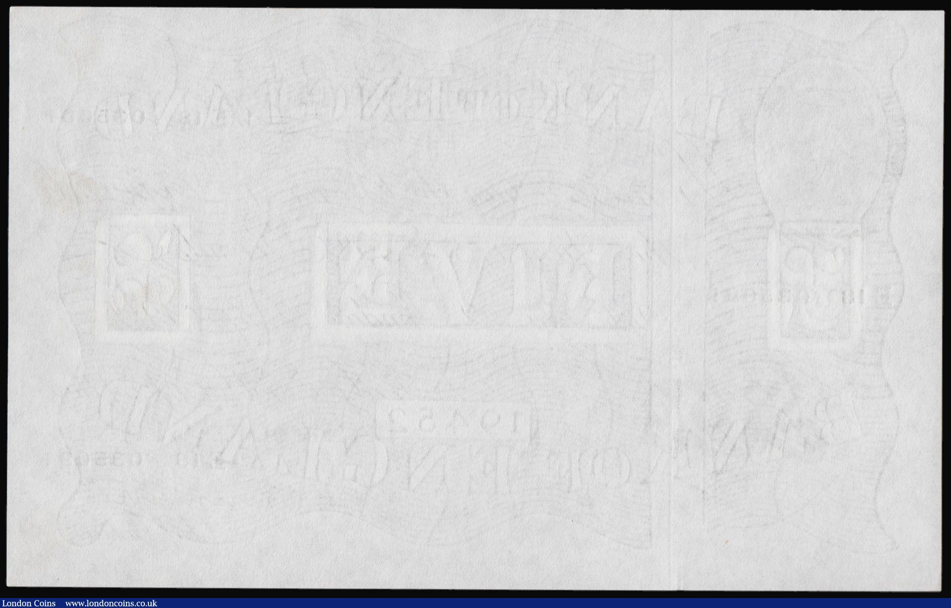 London Coins : A176 : Lot 95 : Five Pounds Peppiatt White Note B255 Thick Paper Metal Thread dated 22 Sept...