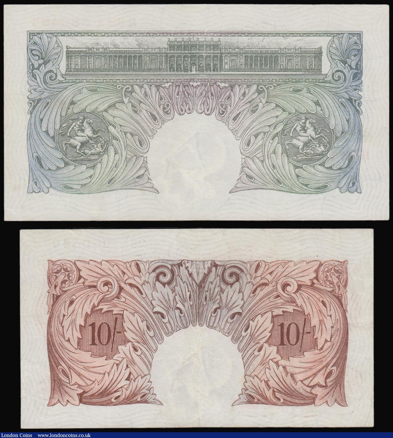 London Coins : A176 : Lot 96 : Ten Shillings Peppiatt 1948 23L 050540 EF and One Pound 1948 B258 R82A 586485 AU