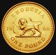 London Coins : A176 : Lot 1016 : Rhodesia One Pound 1966 KM#6 Gold Proof FDC retraining full mint brilliance