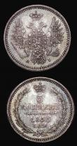London Coins : A176 : Lot 1018 : Russia (2) Five Kopeks (2) 1855 CΠБ HI C#163 NEF, 1856 CΠБ ФБ C#163 About EF and lustrous ...