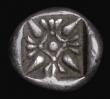 London Coins : A176 : Lot 1093 : Ancient Greece - Ionia, Miletos (6th Century BC) Silver Obol, Obverse: Lion's head to left, Rev...