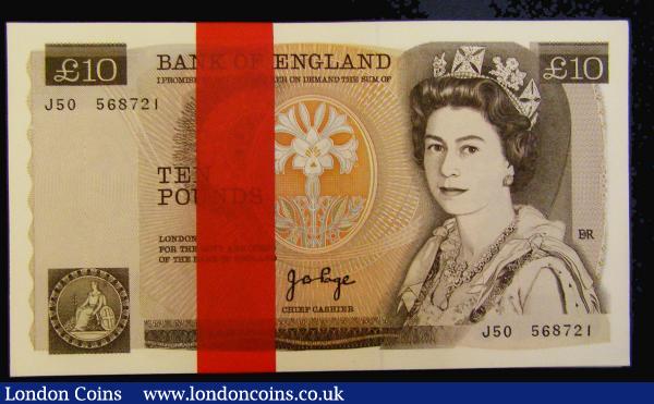 Ten Pounds Page 1975 Florence Nightingale B330 (51) a mint run J50 568721 - J50 568771 Unc : English Banknotes : Auction 176 : Lot 123