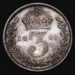 London Coins : A176 : Lot 2234 : Threepence 1893 Veiled Head Proof ESC 2105, Bull 3445, Davies 1350P dies 1A, GEF/nFDC toned