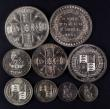London Coins : A176 : Lot 2294 : Double Florins to Groats (9) Double Florin 1887 Roman 1 ESC 394, Bull 2695 EF with some hairlines, T...