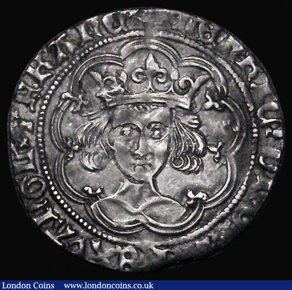 Groat Henry VI Pinecone-Mascle issue, London Mint S.1874, 3.83 grammes, GVF/VF with an excellent portrait of the King, the London Mint coins much scarcer than the Calais Mint coins : Hammered Coins : Auction 177 : Lot 1216