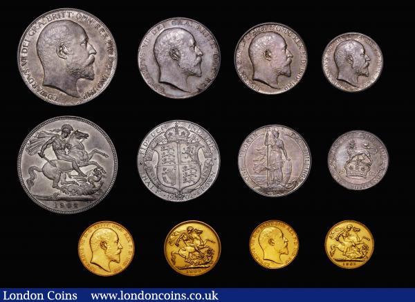 Proof Set 1902 (11 coins) the short Matt Proof issue Sovereign to Maundy Penny, the Sovereign with some thin scratches, the silver with an original and attractive matching tone, the Crown particularly choice, nFDC to FDC in a maroon box : English Cased : Auction 177 : Lot 401