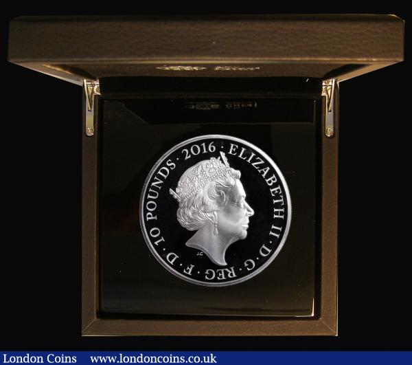 Ten Pounds 2016 Queen Elizabeth II 90th Birthday 5oz. Silver Proof S.M8 a hint of toning, otherwise FDC retaining practically full mint brilliance, in the Royal Mint box of issue with certificate : English Cased : Auction 177 : Lot 545