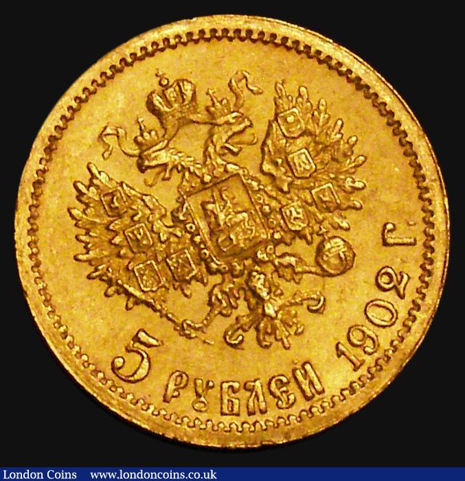 London Coins : A177 : Lot 1089 : Russia Five Roubles Gold 1902AP Y#62 NEF/EF