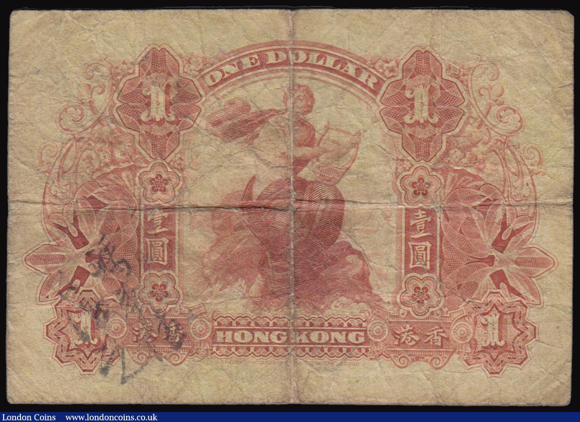 London Coins : A177 : Lot 119 : Hong Kong & Shanghai Banking Corporation 1 Dollar dated 1st July 1913 serial no. 1044728, helmet...