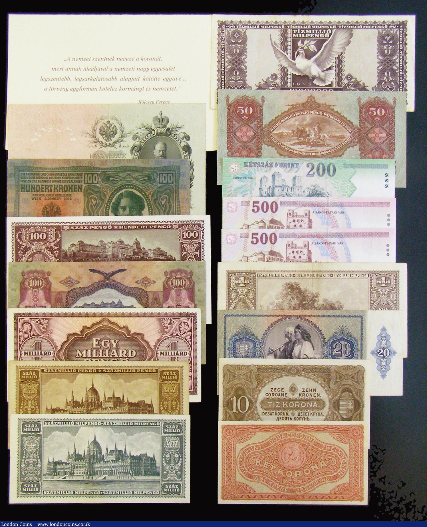 London Coins : A177 : Lot 121 : Hungary (16) many from the 1940s but including a few later issues such as 2000 Forint Millennium iss...