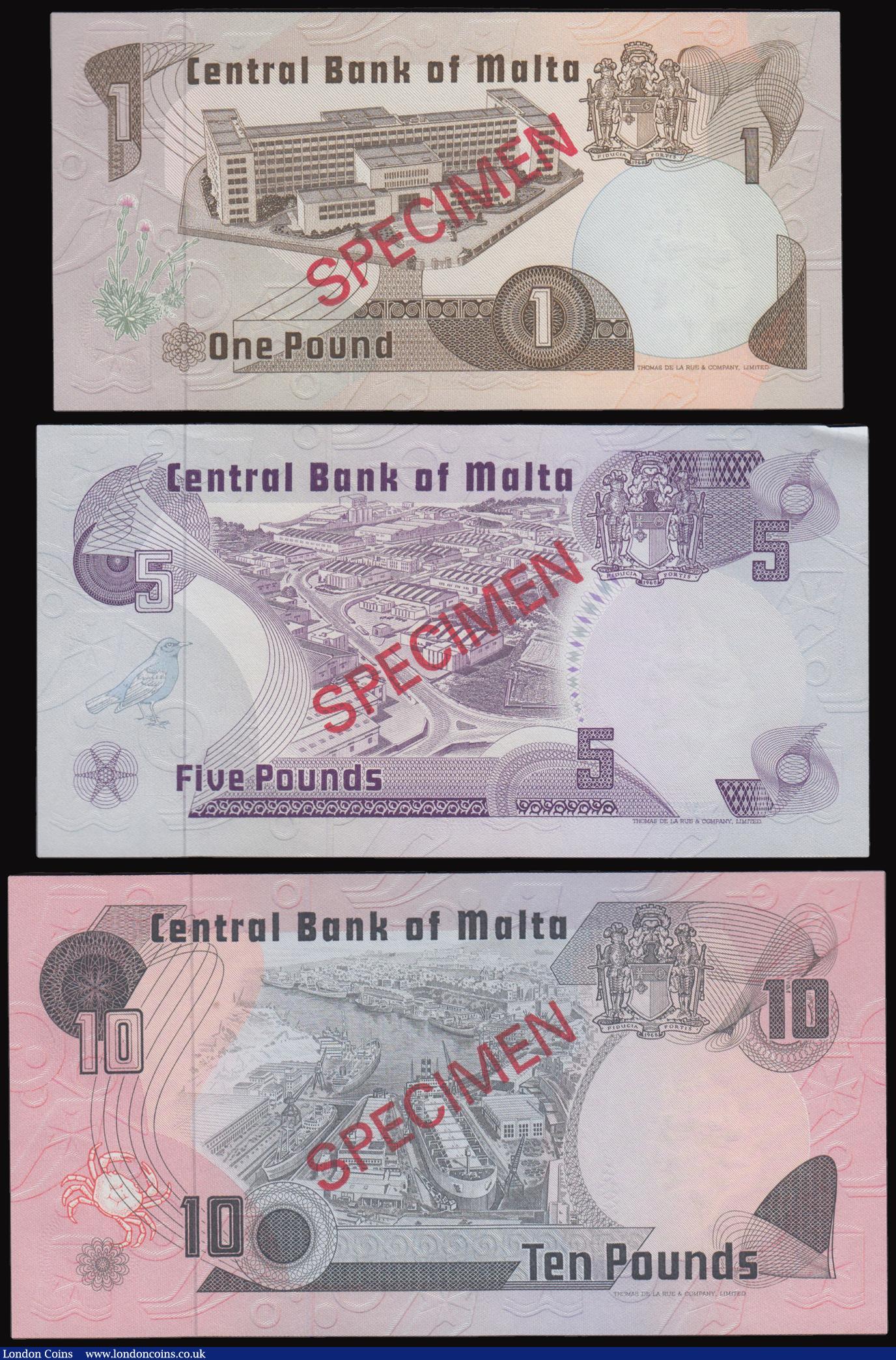 London Coins : A177 : Lot 139 : Malta Specimen Collector Set Pick CS1 issued 1979 comprising Ten Pounds, Five Pounds and One Pound, ...