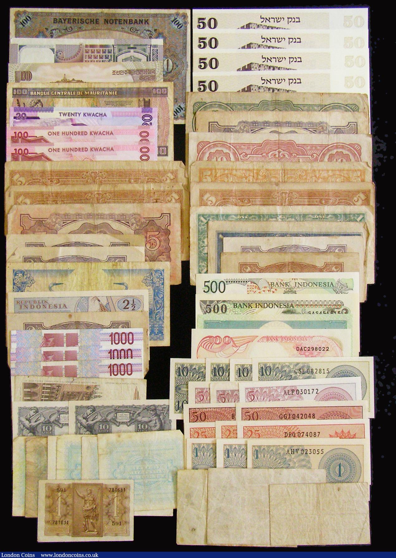 London Coins : A177 : Lot 140 : Mauritania 100 Ouguiya 1974 issue Pick 4a Fine, Malaya (3) 10 Cents 1941 issue Pick 8 Fine (2), One ...