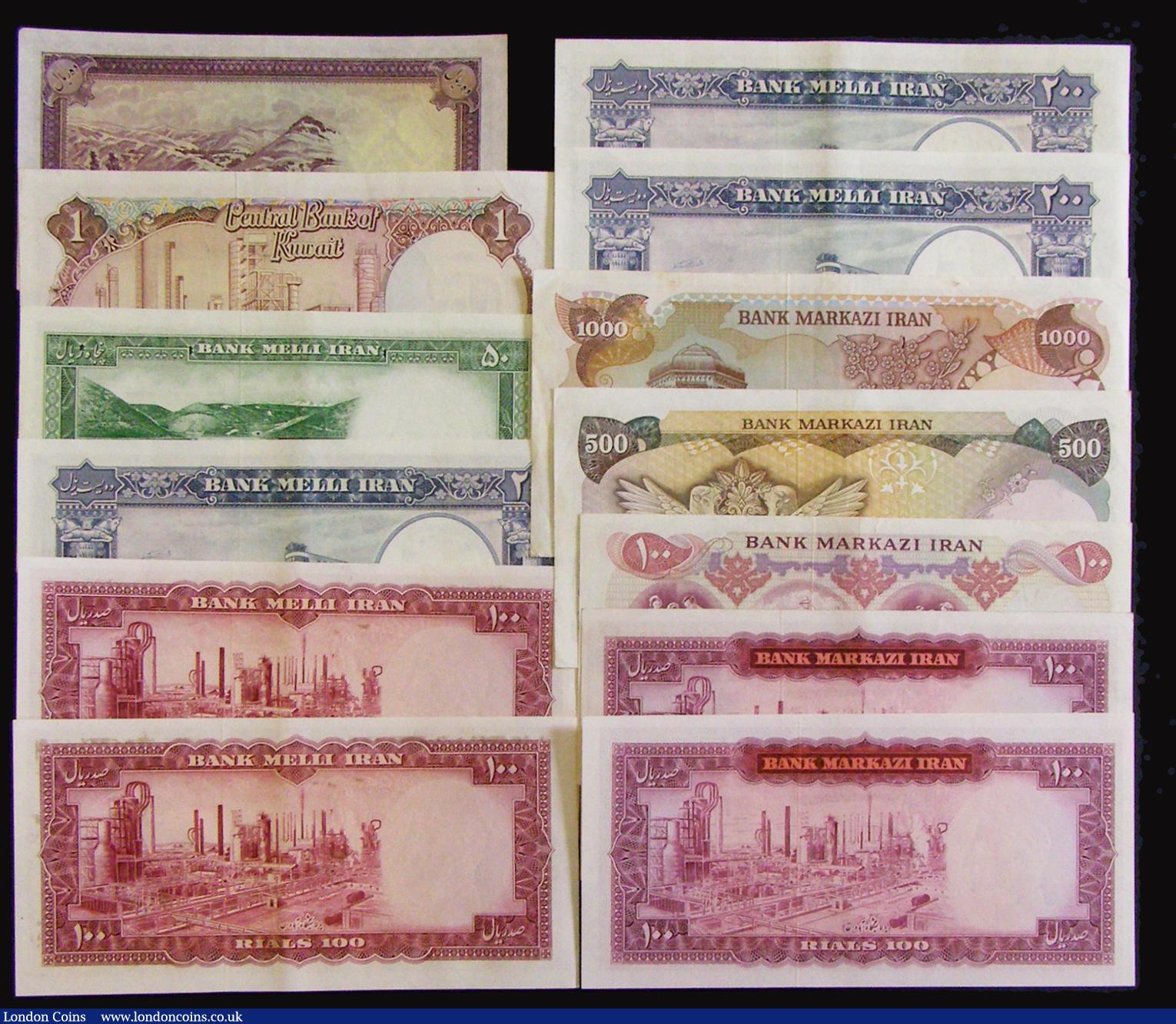 London Coins : A177 : Lot 141 : Middle East Iran (12) & Kuwait (1) a small group in mixed grades mostly about UNC comprising Ban...