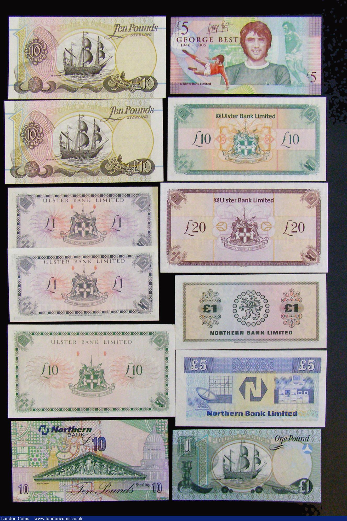 London Coins : A177 : Lot 152 : Northern Ireland One Pounds Northern Bank 1 October 1971 and Provincial Bank 1 January 1979, Five Po...