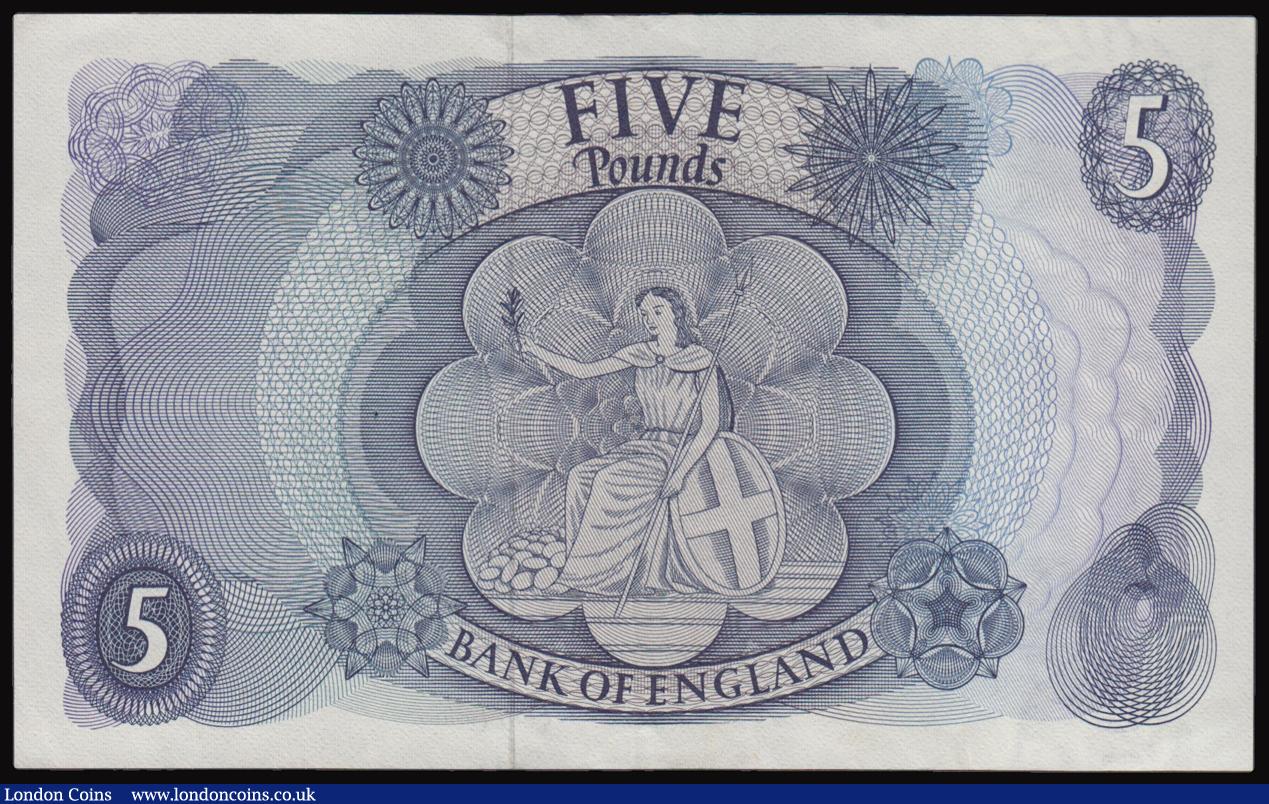 London Coins : A177 : Lot 16 : Five Pounds Fforde Series C Replacement, Reverse: Child Britannia, serial number 03M 284273, B315 Ab...