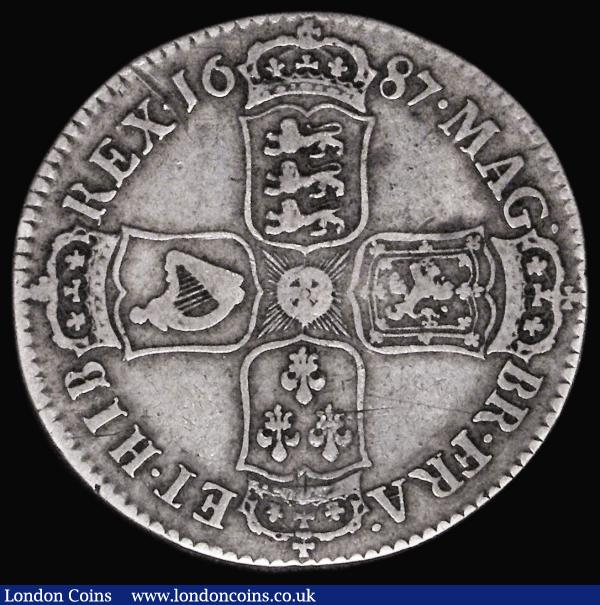 Halfcrown 1687 TERTIO First Bust, ESC 498, Bull 753 approaching Fine/About Fine with some old surface marks : English Coins : Auction 177 : Lot 1698
