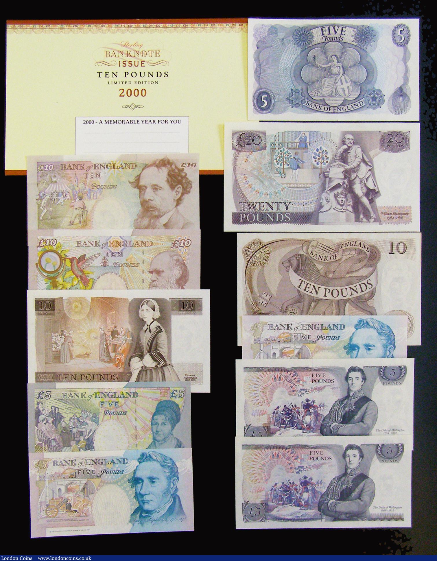 London Coins : A177 : Lot 18 : Twenty Pounds Page William Shakespeare 1970 B328 C26 220532 Unc, Ten Pounds Fforde 1967 B316 prefix ...