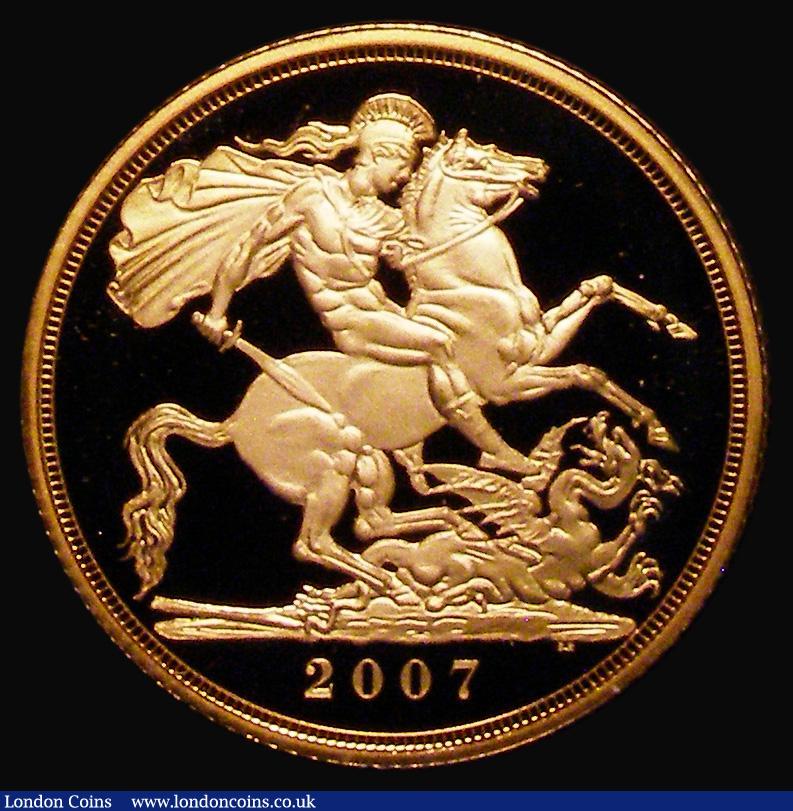 London Coins : A177 : Lot 2181 : Sovereign 2007 S.SC4 Gold Proof FDC or very near so retaining almost full mint brilliance, with Lond...