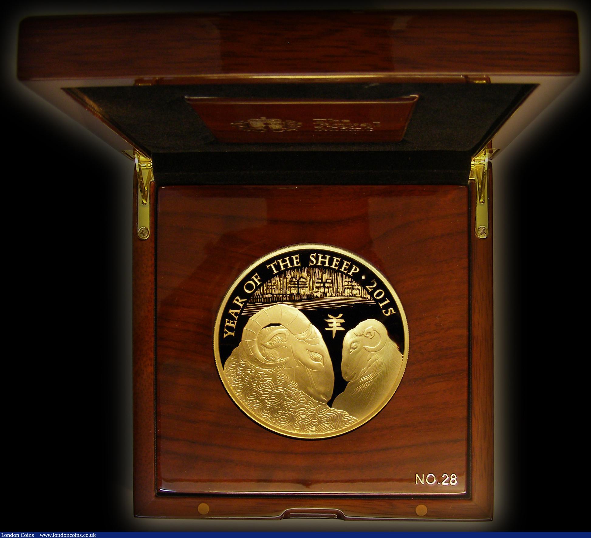 London Coins : A177 : Lot 265 : Five Hundred Pounds 2015 Shengxiao Collection - Chinese Lunar Year of the Sheep 5oz. Gold Proof S.CL...