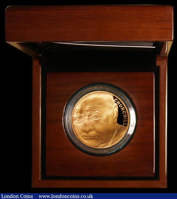 Five Pound Crown 2015 50th Anniversary of the Death of Sir Winston Churchill Gold Proof S.L38 FDC in the Royal Mint box of issue with certificate  : English Cased : Auction 177 : Lot 294