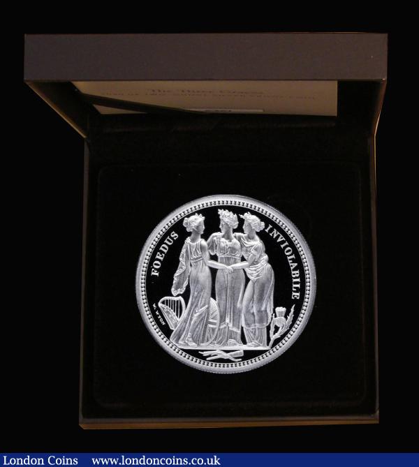 Five Pounds 2020 The Great Engravers - William Wyon - The Three Graces 2 ounce .999 Silver Proof FDC in the Royal Mint box of issue with certificate and booklet. The reverse a stunning representation of William Wyon's famed design originally used on the Pattern Crown of 1817. The design based on Antonio Canova's original neoclassical sculpture. Another of Wyon's legendary designs beautifully reproduced on a superb modern silver coin and fully displaying the skill and expertise of the designer's craft. All the Three Graces design coins were very quickly sold out by the Royal Mint and as time progresses will become greatly prized pieces : English Cased : Auction 177 : Lot 332