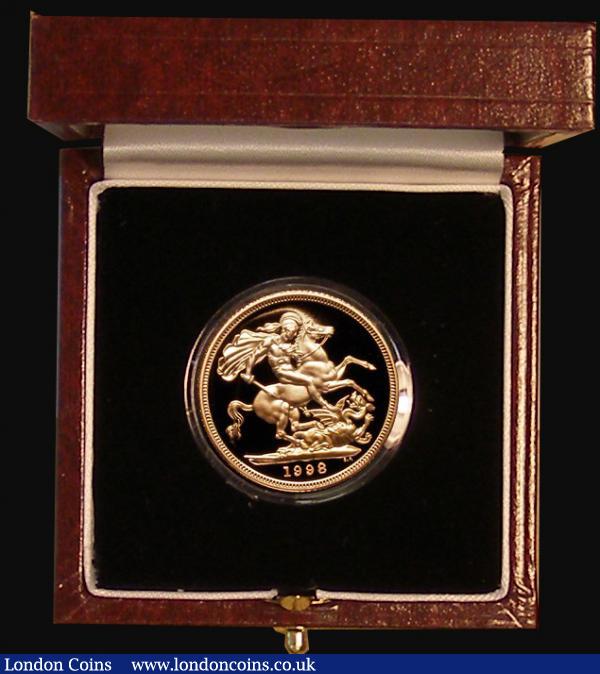 Sovereign 1998 S.SC4 Gold Proof FDC in the Royal Mint box of issue with certificate : English Cased : Auction 177 : Lot 480