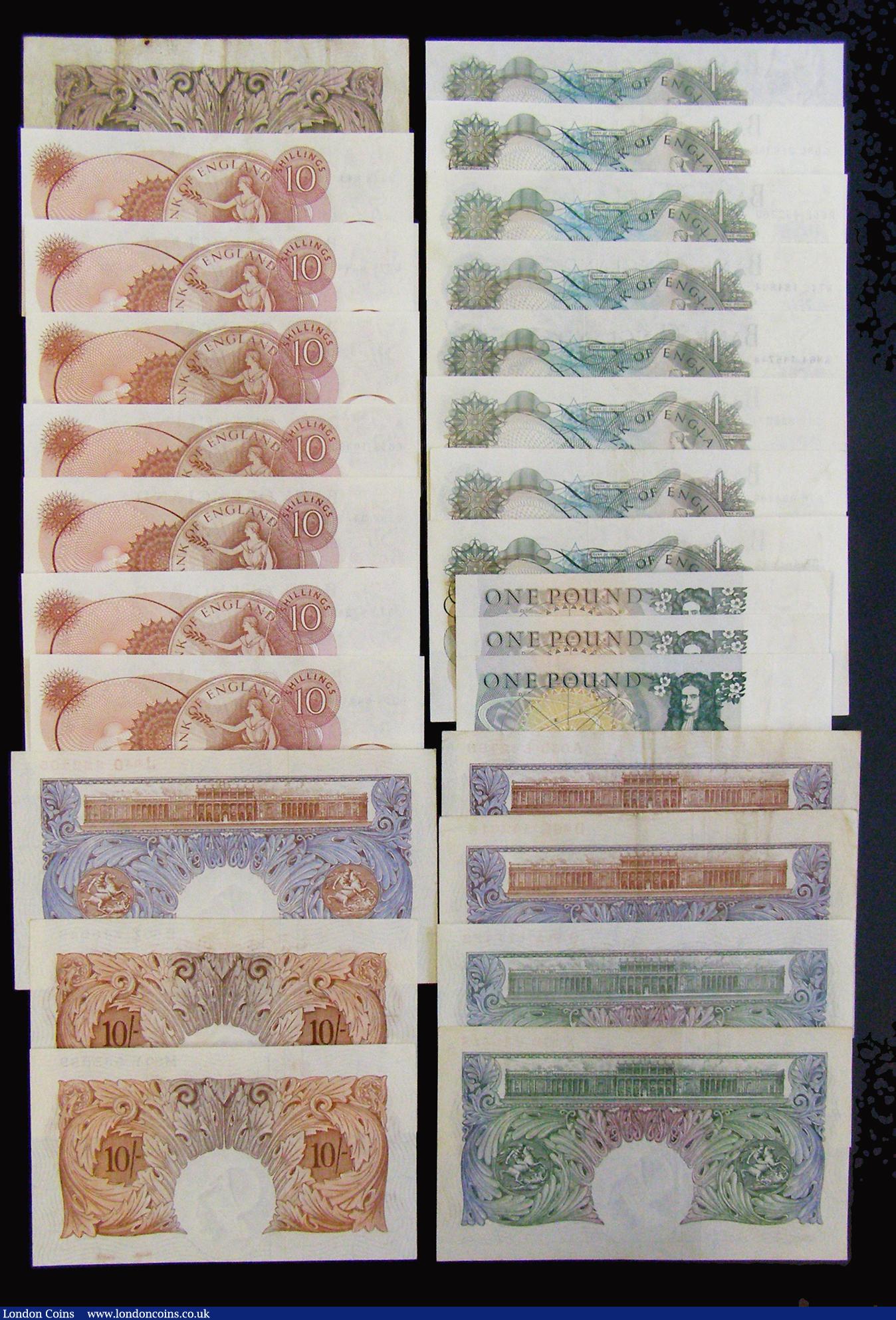 London Coins : A177 : Lot 5 : One Pounds Peppiatt Blue shades 1940 B249 (3) prefix A06D VF, D49E GVF, J84D Unc, Green B239 prefix ...